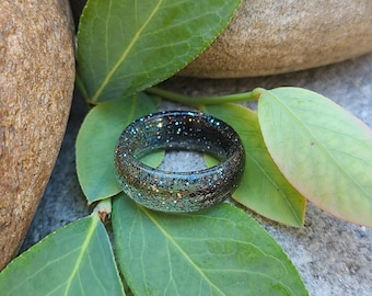 9mm RING BAND made from your preserved Wedding or Memorial Flowers or Pet Cremains or Fur  - Custom Bridal or Funeral Keepsake