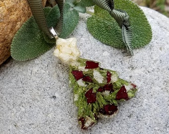 Ornament made from your preserved Wedding or Memorial Flowers or Pet Cremains or Fur Custom Bridal or Funeral Keepsake CHRISTMAS TREE