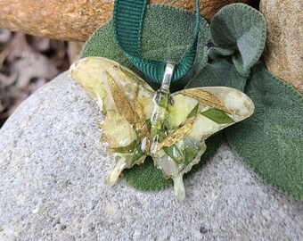 BUTTERFLY Ornament made from your preserved Wedding or Memorial Flowers or Pet Cremains Fur  Custom Bridal  or Funeral Keepsake SWALLOWTAIL