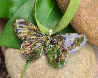 BUTTERFLY ORNAMENT made from your preserved Wedding or Memorial Flowers or Pet Cremains Fur  Custom Bridal  or Funeral Keepsake MONARCH