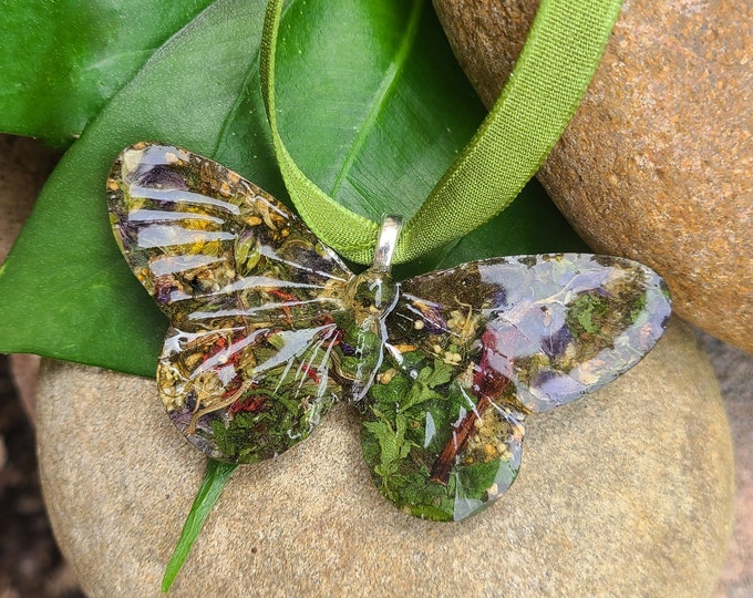 Featured listing image: BUTTERFLY ORNAMENT made from your preserved Wedding or Memorial Flowers or Pet Cremains Fur  Custom Bridal  or Funeral Keepsake MONARCH