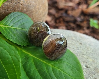 CUFFLINKS made from your preserved Wedding or Memorial Flowers Pet Cremains Fur Custom Bridal or Funeral Keepsake - HARBOR