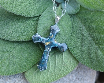 CROSS PENDANT Necklace made from your preserved Wedding or Memorial Flowers or Pet Cremains Fur Custom Bridal or Funeral Keepsake  VICTORIAN