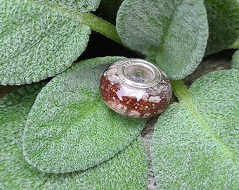 European CHARM BEAD made from your preserved Wedding or Memorial Flowers or Pet Cremains or Fur  Custom Bridal or Funeral Keepsake