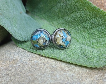 EARRINGS made from your preserved Wedding or Memorial Flowers or Pet Cremains or Fur  Custom Bridal or Funeral Keepsake   FLORA