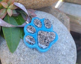 PAW ORNAMENT Memorial Pet Keepsake made from your your Dried Flowers, Pet's fur or Cremains