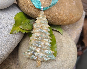Ornament made from your preserved Wedding or Memorial Flowers or Pet Cremains or Fur Custom Bridal or Funeral Keepsake  EVERGREEN TREE