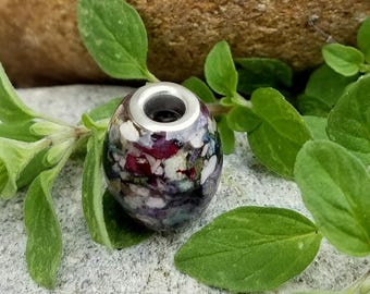 European CHARM BEAD made from your preserved Wedding or Memorial Flowers or Pet Cremains or Fur  Custom Bridal or Funeral Keepsake