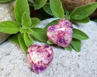 EARRINGS made from your preserved Wedding or Memorial Flowers or Pet Cremains or Fur  Custom Bridal or Funeral Keepsake  - HEART