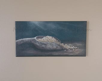 Original Fine Art Painting - Acrylic on Canvas By Melinda Cunningham - 7" x 14" - "Rations"