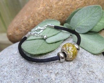 BRACELET made from your preserved Wedding Memorial Flowers Pet Cremains or Fur Custom Bridal or Funeral Keepsake - SATIN NYLON Cording