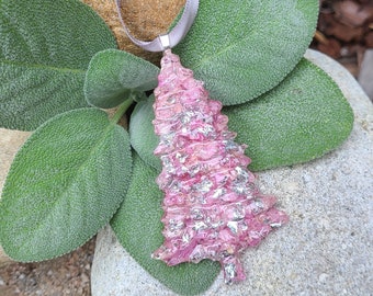 Ornament made from your preserved Wedding or Memorial Flowers or Pet Cremains or Fur Custom Bridal or Funeral Keepsake  EVERGREEN TREE