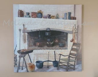 Original Fine Art Painting - Acrylic on Canvas By Melinda Cunningham - 36" x 36" - "The Hearth Waits"