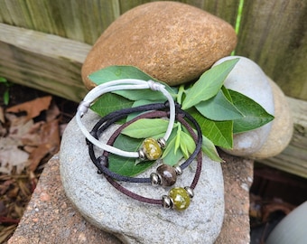 BRACELET - Preserved Wedding Funeral Memorial Flowers Pet Cremains Fur Custom Keepsake - Adjustable Double Sliding Knot SATIN NYLON Cording