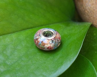 European CHARM BEAD made from your preserved Wedding or Memorial Flowers or Pet Cremains or Fur  Custom Bridal or Funeral Keepsake