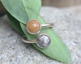 STERLING SILVER Cabochon Ring made from your preserved Wedding Memorial Flowers or Pet Cremains Fur Custom Bridal Funeral Keepsake - HEATHER