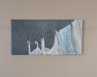 Original Fine Art Painting - Acrylic on Canvas By Melinda Cunningham - 7" x 14" - "Unsullied"