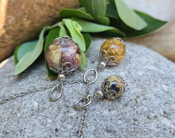 PENDANT Necklace Charm made from your preserved Wedding Memorial Flowers or Pet Cremains or Fur Custom Bridal Funeral Keepsake  - BUTTERCUP
