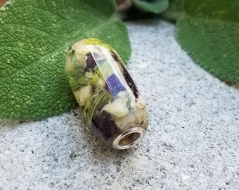 European CHARM BEAD made from your preserved Wedding or Memorial Flowers or Pet Cremains or Fur  Custom Bridal or Funeral Keepsake