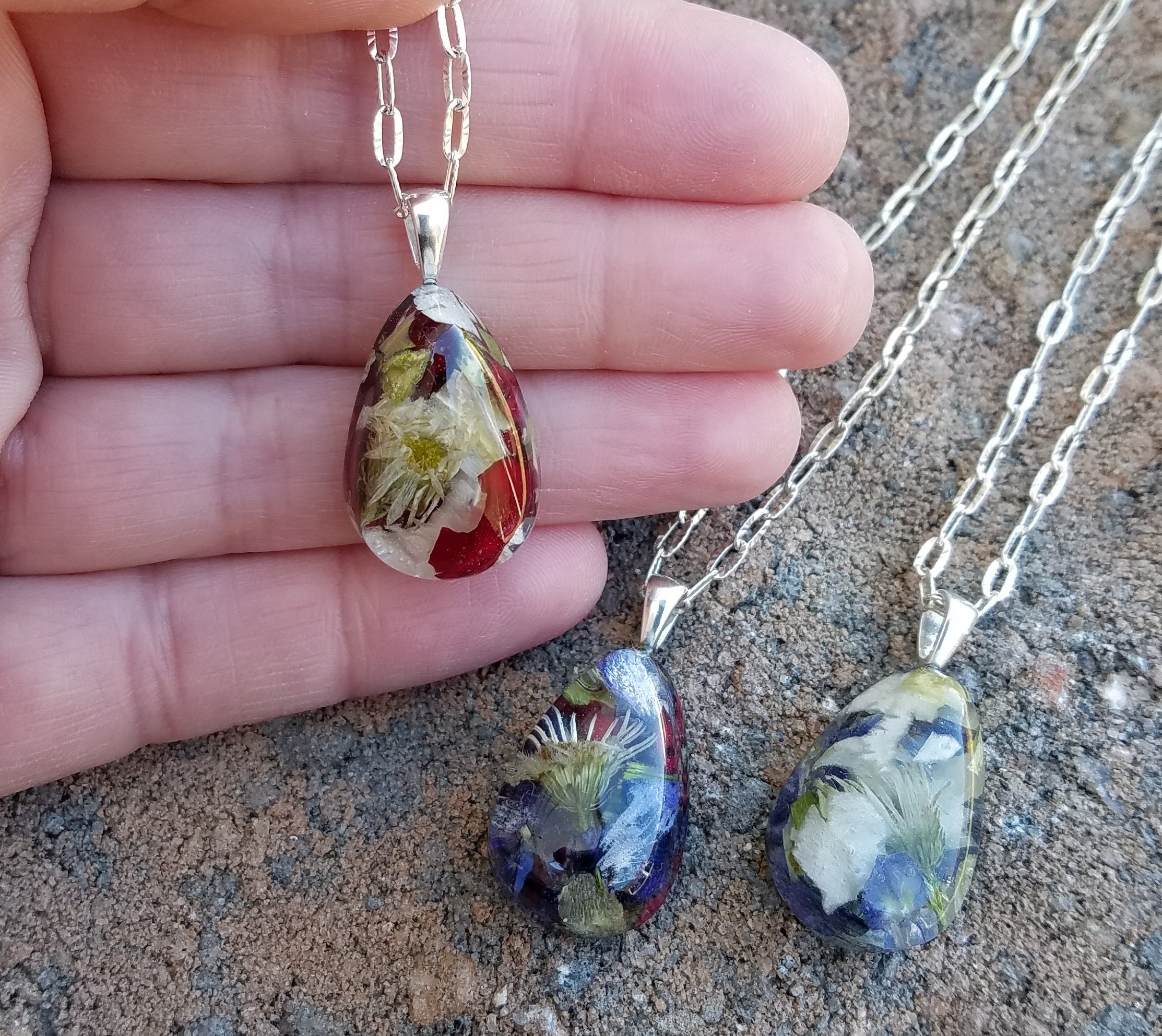 Jewelry Made From Funeral Flowers In Alabama / Pink White Sympathy