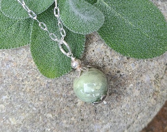 PENDANT Necklace Charm made from your preserved Wedding Memorial Flowers or Pet Cremains or Fur Custom Bridal Funeral Keepsake  DEW DROP