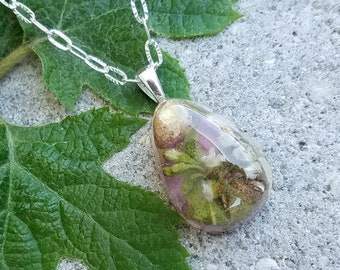 PENDANT Necklace made from your preserved Wedding or Memorial Flowers Pet Cremains or Fur Custom Bridal or Funeral Keepsake CLASSIC TEARDROP