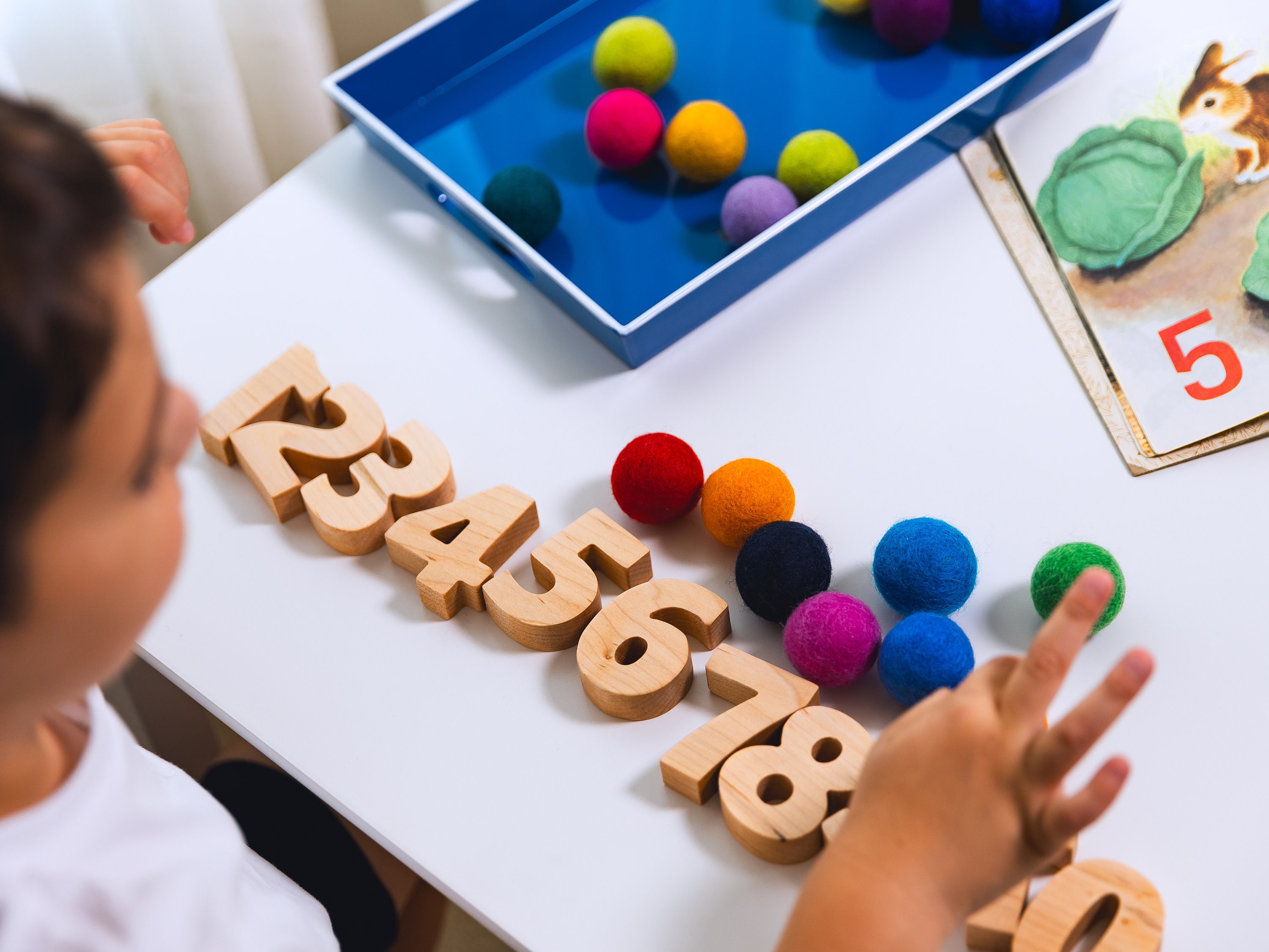 Wooden Number Set: Montessori Math Toy for Toddlers
