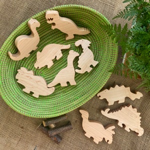 Dinosaurs,wooden toys, unique, Waldorf inspired, Montessori toddler, toddler fun, hands on, building blocks, Dino love, best gift, must have image 1