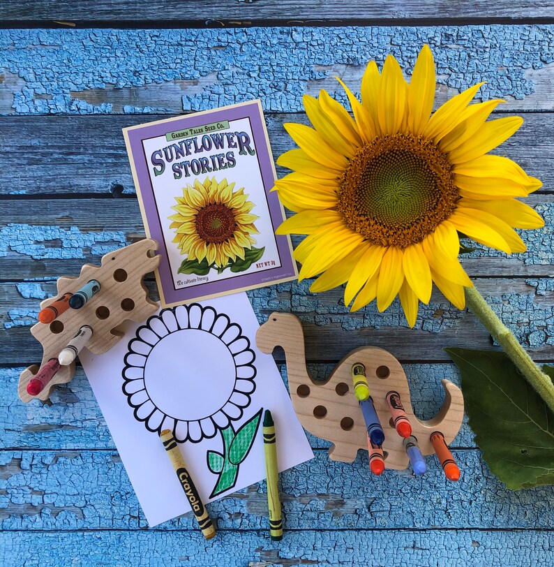 Dinosaurs, wooden toys, unique toddler gift, Montessori, Waldorf preschool fun,creative, imagination, organize, coloring, crayon holder, fun image 2