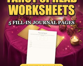 Tarot Spread Sheet Printable, Tarot Journal Pages, 3 Card Reading Log, Instant Download PDF