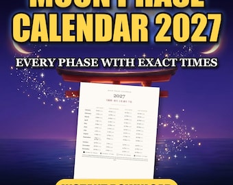 2027 Moon Phase Calendar, Lunar Dates & Times (PDF Download)