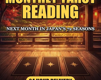 Personalized Monthly Tarot Reading, Japanese 72 Micro-Seasons, 3-Card Spread (PDF)