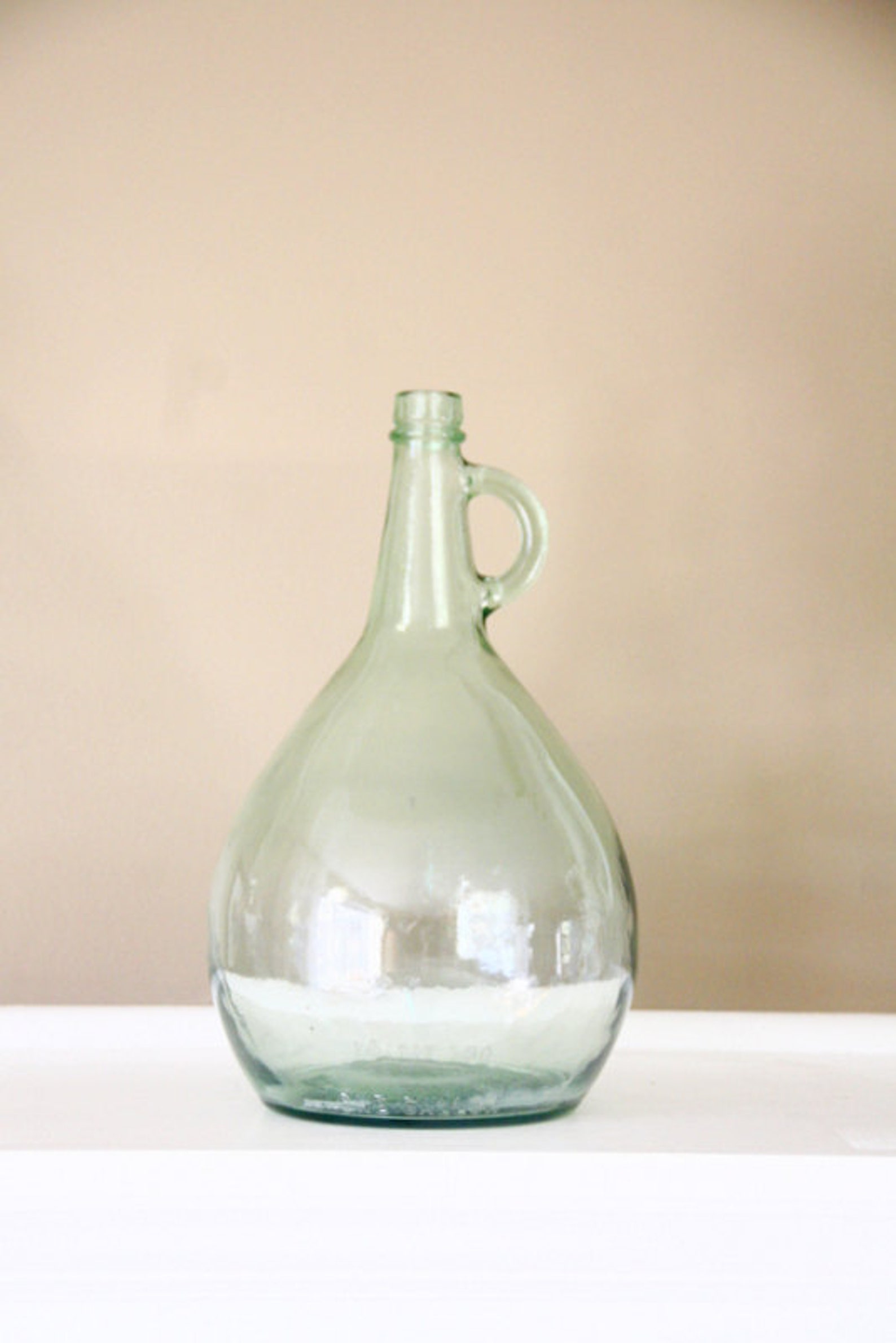 Vintage Green Glass Bottle with Handle One Gallon Demijohn Etsy
