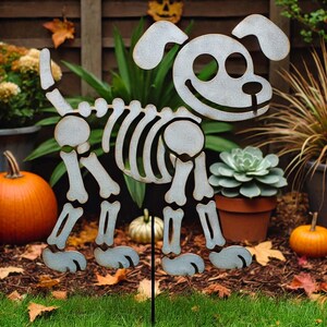 Bones McBark Halloween Metal Garden Stake - Garden Decor