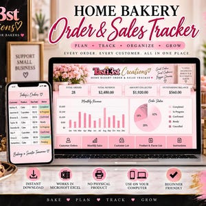 Home Bakery Order Tracker | Sales & Payment Spreadsheet for Bakers | Excel Digital Download