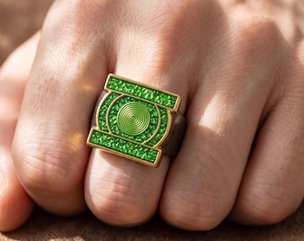 Lanterns up to date Alloy Printed Cosplay Ring｜Adjustable Fan Gift Collectible