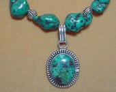 18-1 2 quot worth of bold, beautiful chunks of Cryscolla with Cryscolla pendant - N066