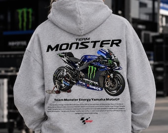 Unisex Monster Energy Yamaha MotoGP Hoodie: Motorcycle Racing Sweatshirt Yamaha Racing Merch M1 Biker Rider Gift MotoGP Fan Hoodie