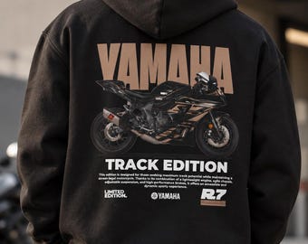 Yamaha R7 Track Edition Hoodie, Motorcycle Racing Graphic Sweatshirt