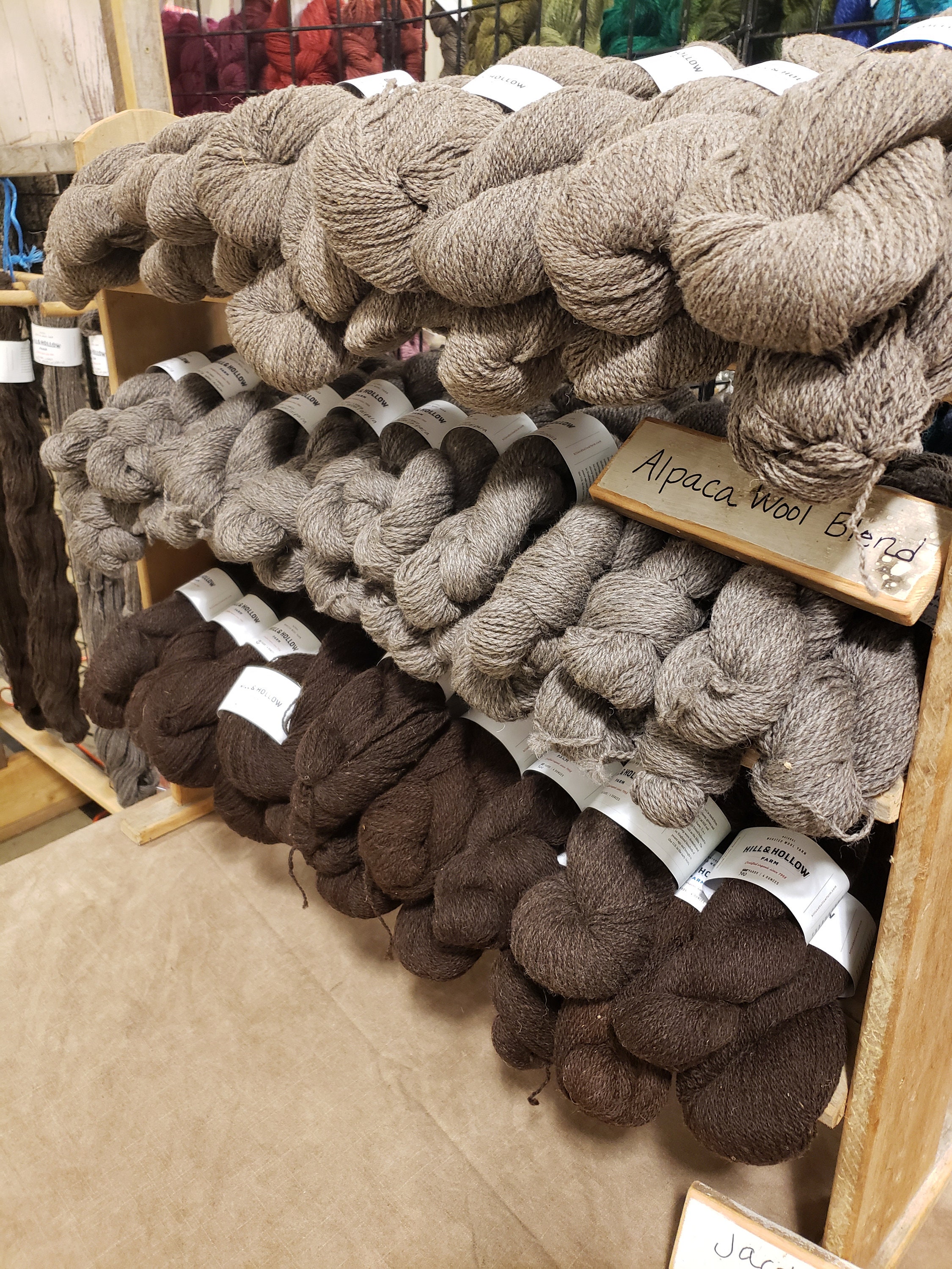 Jacob sheep wool yarn dark brown or grey brown
