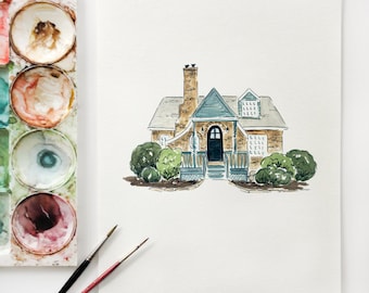 House Watercolor, Wedding Gift, New Home Gift, First Home, Housewarming Gift, Home Watercolor, New Home Announcement, House Painting