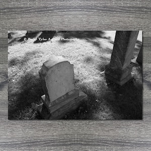 Graveyard Photography Print: Black and White Wall Art