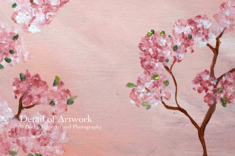 Cherry Blossom Painting, Acrylic on Canvas Board, Acrylic Painting ...