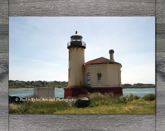 Coquille Lighthouse, Digital Photography, Archival Print, Nautical Decor, Nautical Print, Nautical, Lighthouse Print, Giclee Prints