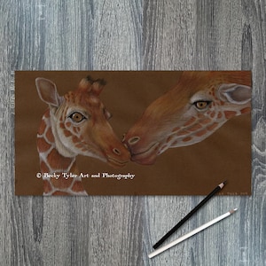 Giraffe Original Drawing, Pencil Drawing, Wall Art, Wall Decor, Giraffe Art, Giraffe Drawing