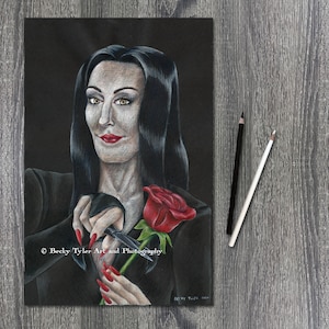 Morticia Addams Pencil Drawing: Addams Family Fan Art
