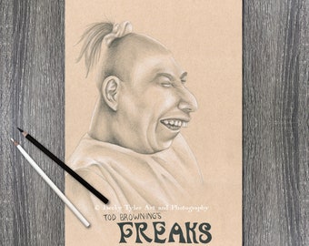 Schlitze, Freaks 1932, Fan Art, Movie Art, Circus Art, Horror Movie Art, Horror Fan Art, Pencil Drawing