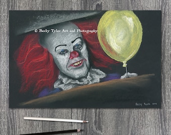 Tim Curry as Pennywise, Stephen King's It, Fan Art, Movie Art, Horror Movie Fan Art, Pennywise Fan Art