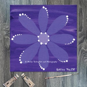 Daisy Original Painting, Acrylic on Canvas Board, Wall Art, Wall Decor
