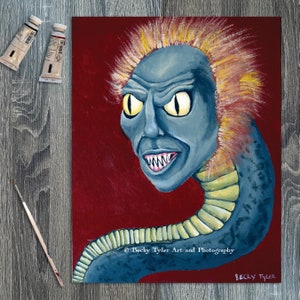 Beetlejuice Acrylic Painting, Fan Art, Movie Art, Horror Art, Collectible Art, Wall Art, Wall Decor
